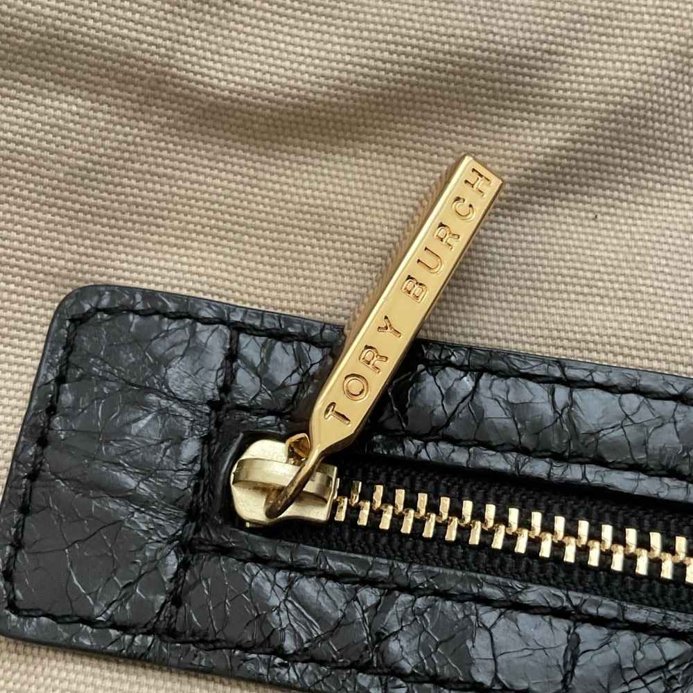 Tory Burch Black “Dena Distressed Leather Handbag - Picture 12 of 16